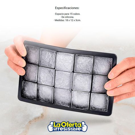 Cubeta de Hielo Molde Silicona Wayu Pequeña para 15 cubos-2