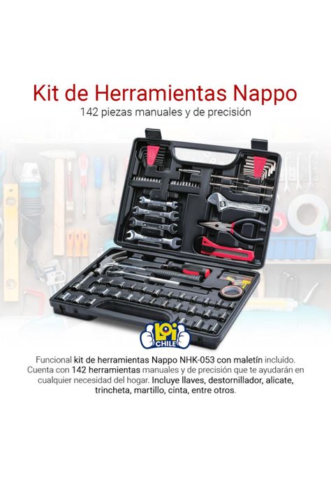 Kit de Herramientas NAPPO 142 Piezas NHK-053-1