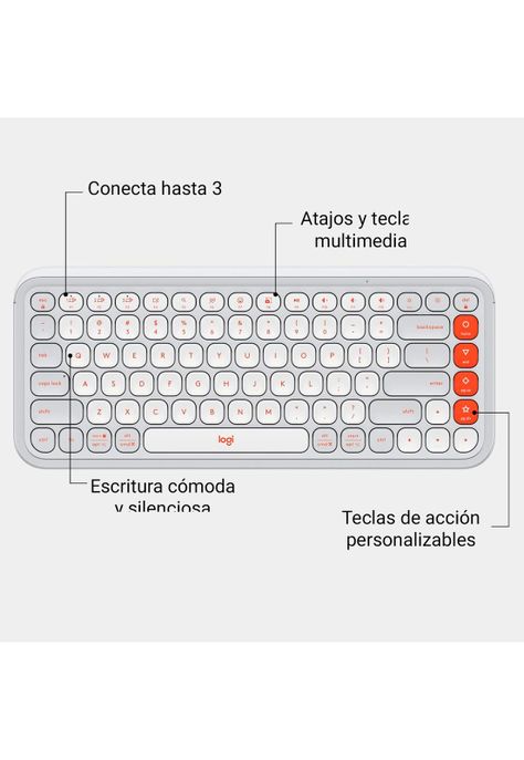 Kit Teclado y Mouse Inalámbricos Logitech Pop Icon Blanco-1