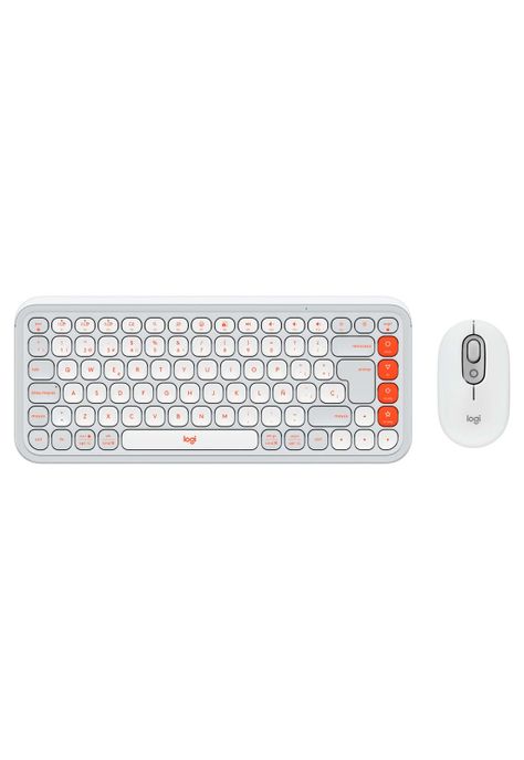 Kit Teclado y Mouse Inalámbricos Logitech Pop Icon Blanco-3