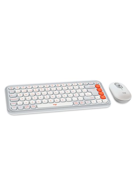 Kit Teclado y Mouse Inalámbricos Logitech Pop Icon Blanco-4