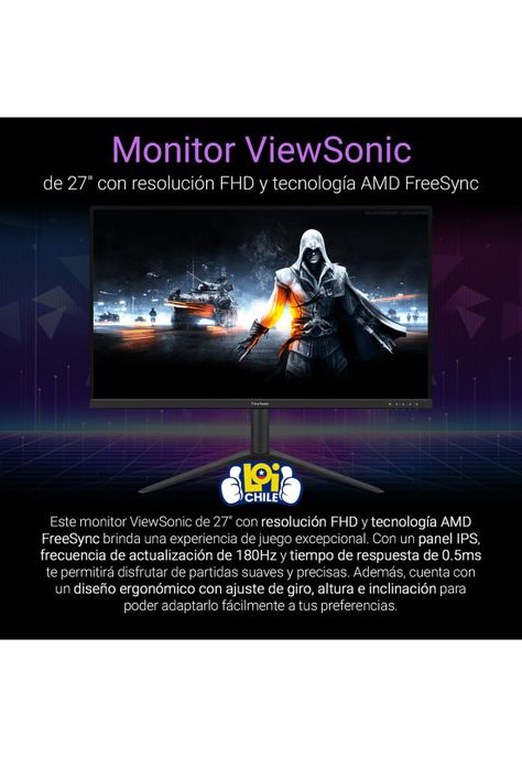 Monitor Gamer Viewsonic 27” Full HD AMD Freesync 180Hz 0.5ms-1