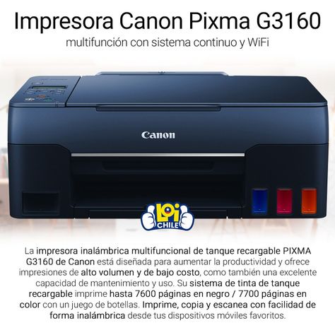 Impresora Multifuncional Copiadora Canon Pixma G3160 Wifi-1