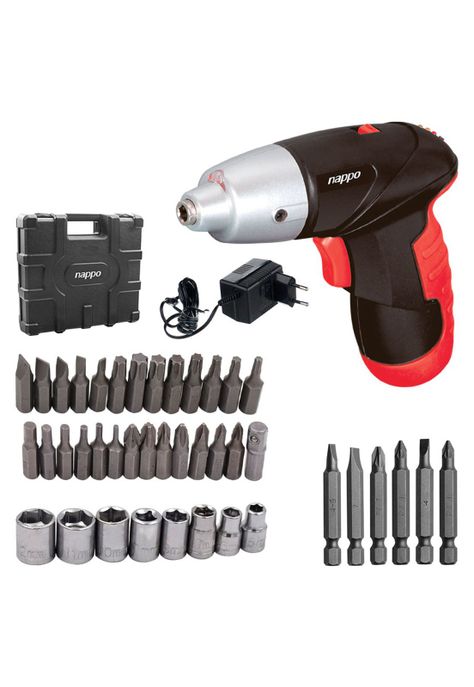 Destornillador Inalámbrico 4.8v Nappo 45 Accesorios Maletín-0
