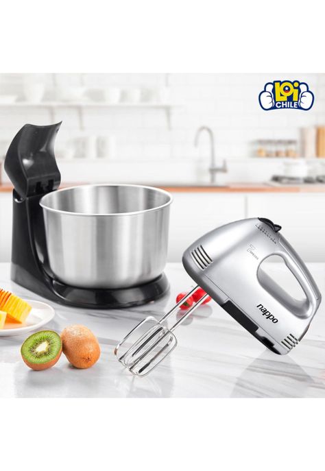 Batidora Manual Nappo 7 Velocidades Eyector Bowl Acero Inoxidable 2L-2
