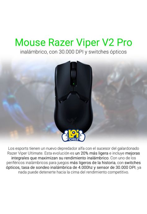 Mouse Gamer Razer Viper V2 Pro Inalámbrico Recargable Negro-1