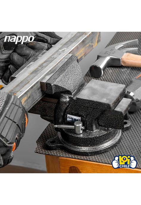Tornillo de Banco Mecánico Nappo 5'' 125mm Fuerza 900Kg Gris-4