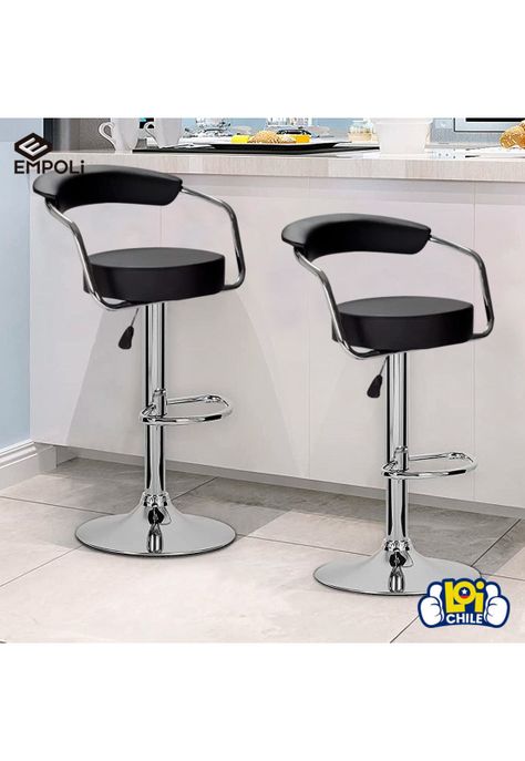Pack 2 Sillas Piso Bar Taburete Con Respaldo Empoli-5