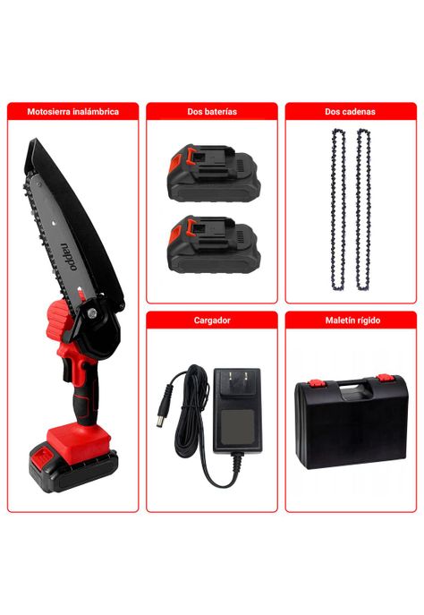 Motosierra Eléctrica Inalámbrica 6'' Nappo 2 Baterías-1