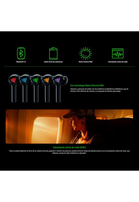 Audífonos Gamer Bluetooth Razer Hammerhead TW 2021 RGB-6