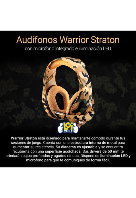 Audífonos Gamer Warrior Straton Army-1