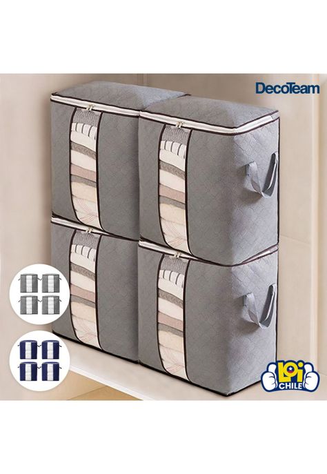 Pack 4 Cajas Organizadoras DecoTeam Tela con Visor 46x28x48-6