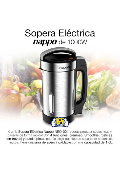 Sopera Eléctrica 4 Funciones NAPPO 1.6L 1000W-3