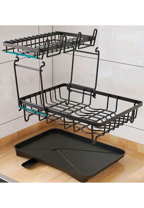 Escurridor de Platos DecoTeam 2 en 1 Desagüe Ajustable-3