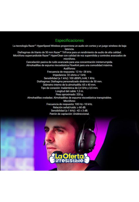 Audifonos Gamer Inalambrico Razer Blackshark  V2 Pro-4