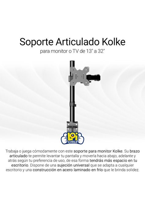 Soporte Monitor y TV 13" a 32" Brazo Articulado 360 Kolke-1