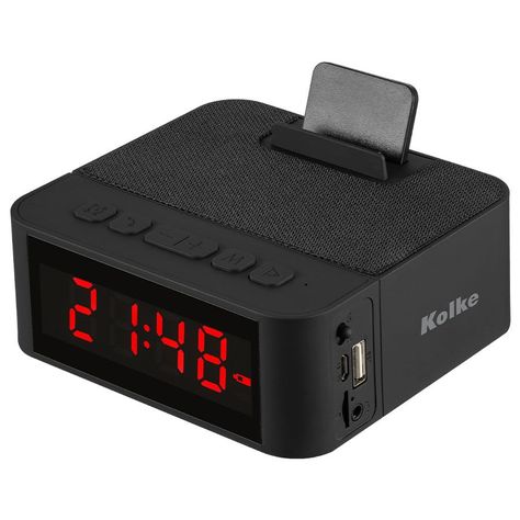Radio Reloj Despertador Recargable USB Bluetooth-0