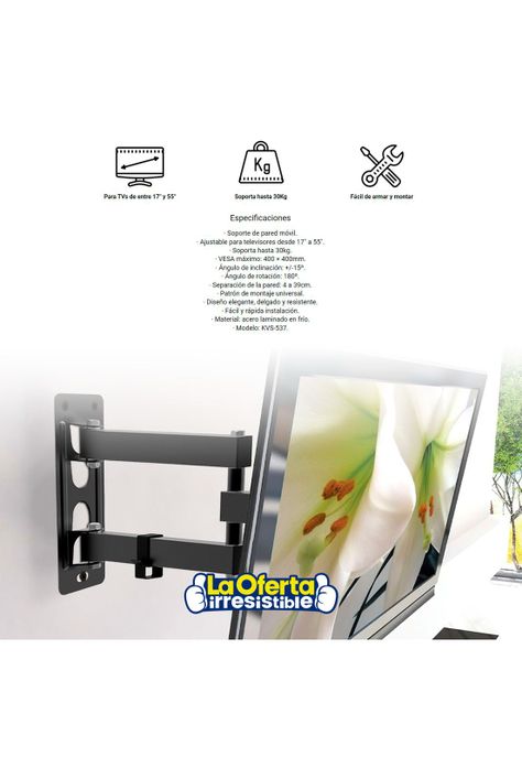 Soporte Movil para TV de 17" hasta 55" con rotación 180-2