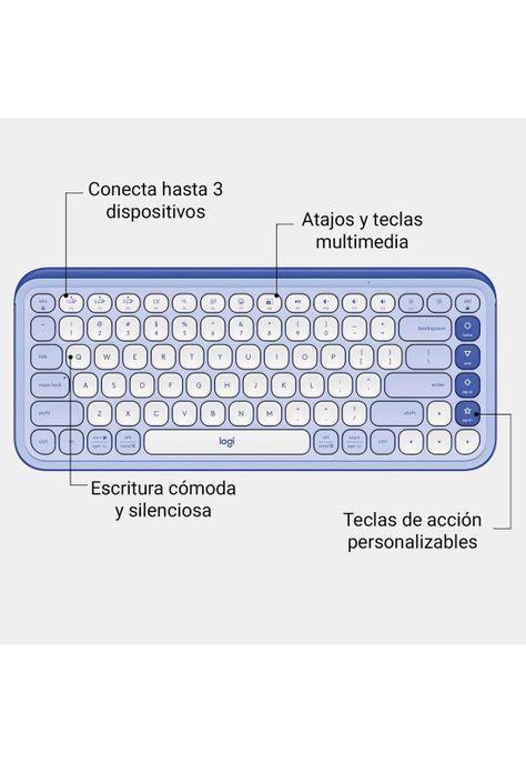 Kit Teclado y Mouse Inalámbricos Logitech Pop Icon Lila-1