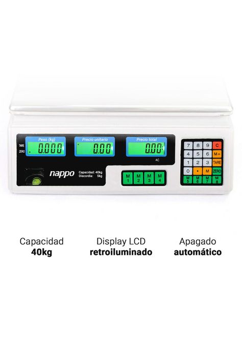 Balanza Electrónica Comercial de Precisión con Bandeja 40kg-1