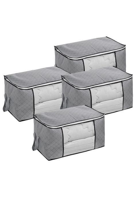 Pack 4 Cajas Organizadoras DecoTeam Tela con Visor 60x35x40-0