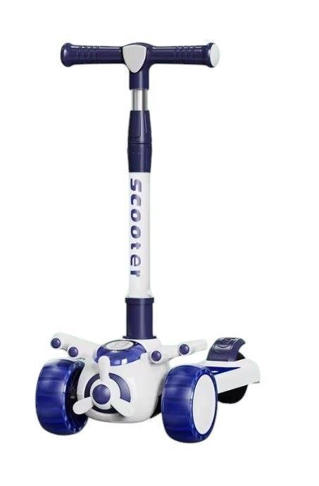 Scooter Monopatín Niños Avión Blanco - Azul-0