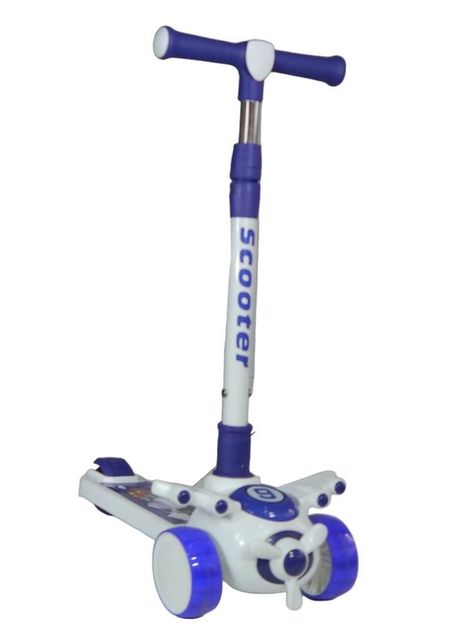 Scooter Monopatín Niños Avión Blanco - Azul-3