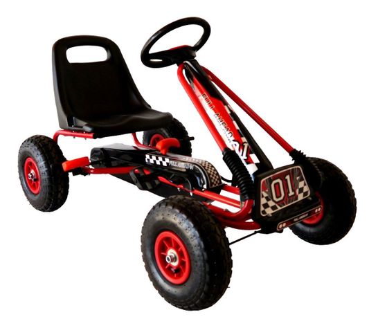 Gokart a Pedales Con Rueda Goma Rojo-0