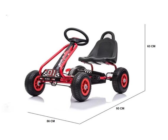 Gokart a Pedales Con Rueda Goma Rojo-1