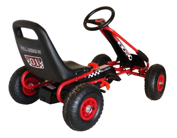 Gokart a Pedales Con Rueda Goma Rojo-5