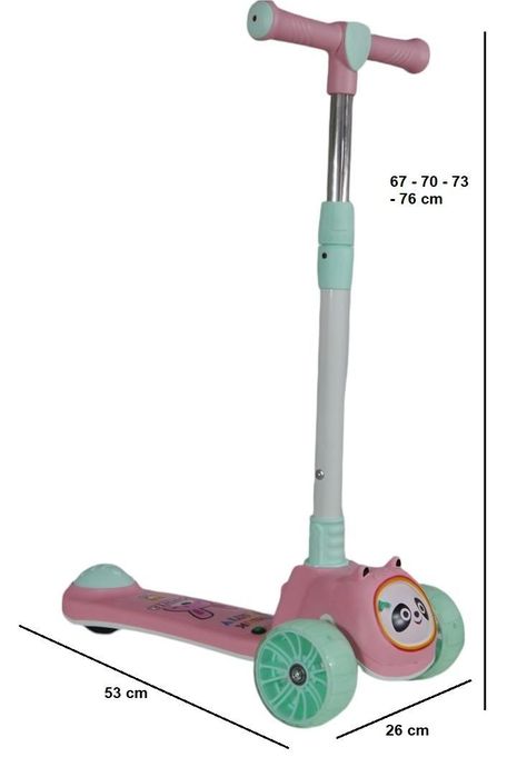 SCOOTER MONOPATÍN NIÑOS PANDA ROSADO-1