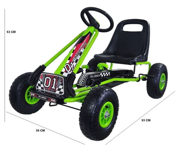 Gokart a Pedales Con Rueda Goma Verde-1