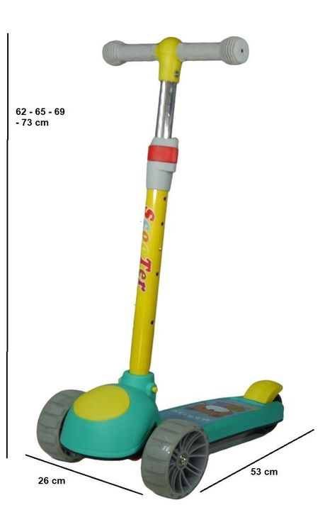 Scooter Monopatín Niños Verde Amarillo-2