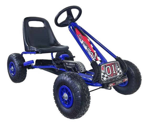 Gokart a Pedales Con Rueda Goma Azul-0
