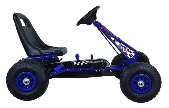 Gokart a Pedales Con Rueda Goma Azul-2