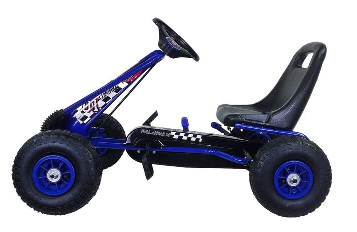 Gokart a Pedales Con Rueda Goma Azul-3