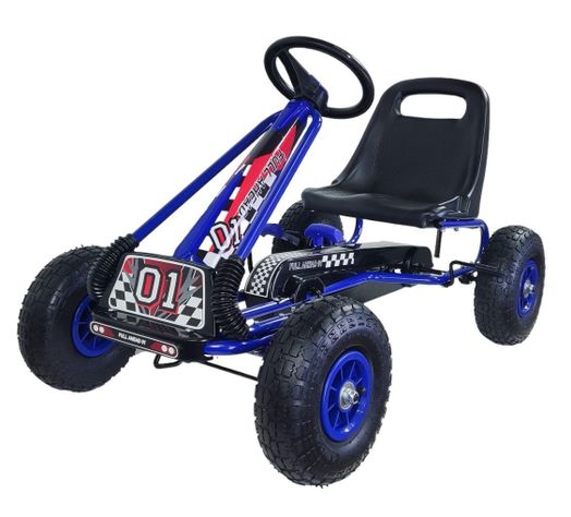 Gokart a Pedales Con Rueda Goma Azul-4