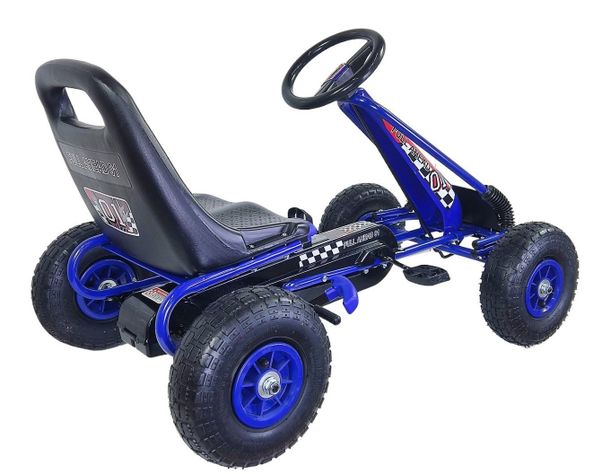 Gokart a Pedales Con Rueda Goma Azul-6