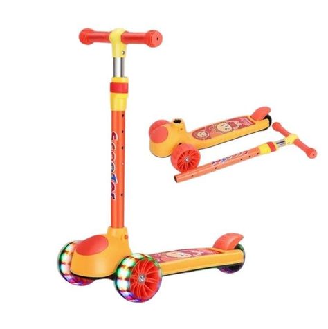 Scooter Monopatín Niños Naranjo-0