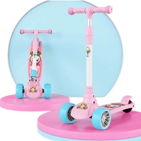 Scooter Monopatín Niños Rosado Blanco-0