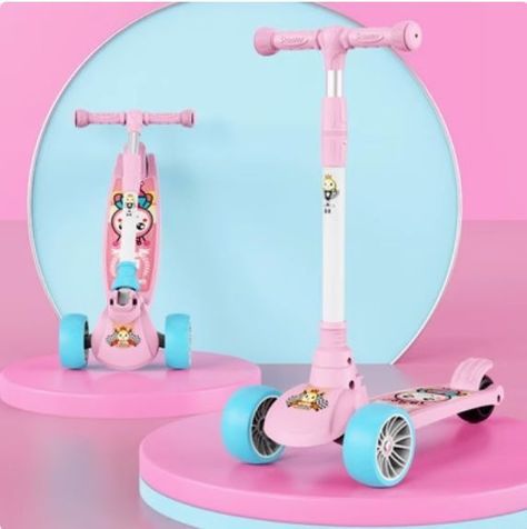Scooter Monopatín Niños Rosado Blanco-1