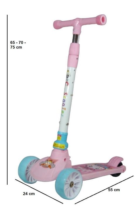 Scooter Monopatín Niños Rosado Blanco-2