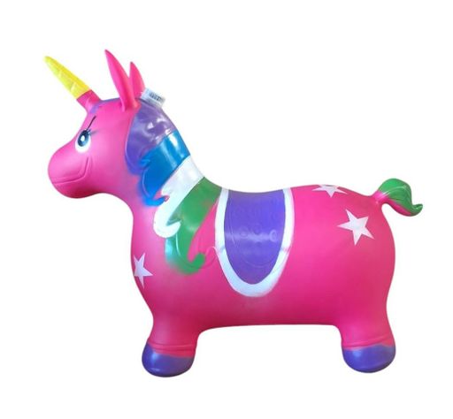 Unicornio Saltarín Inflable Con Sonido Fucsia Morado	-3