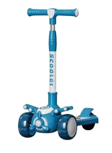 Scooter Monopatín Niños Avión Celeste-0