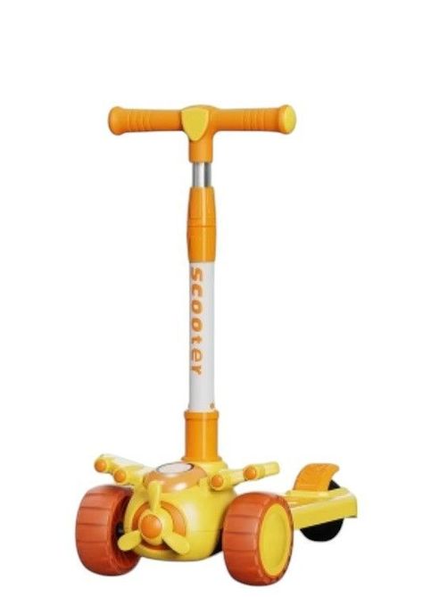Scooter Monopatín Niños Avión Amarillo-0