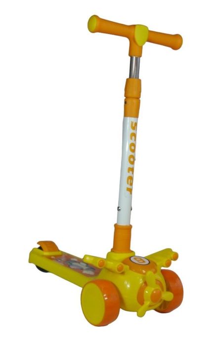 Scooter Monopatín Niños Avión Amarillo-3
