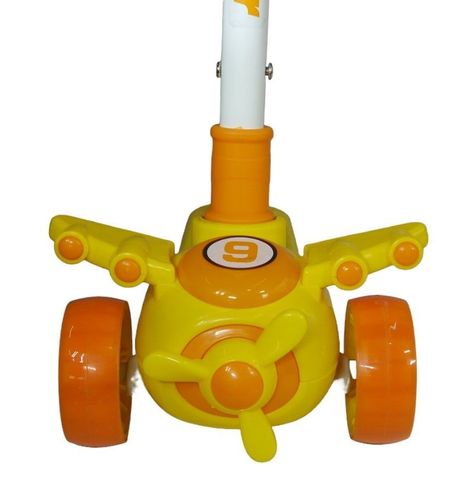 Scooter Monopatín Niños Avión Amarillo-4