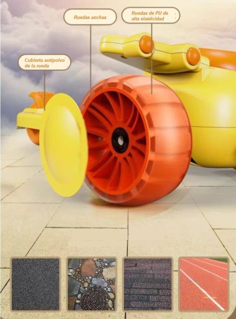 Scooter Monopatín Niños Avión Amarillo-5