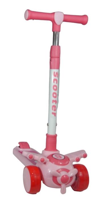 Scooter Monopatín Niños Avión Rosado-3