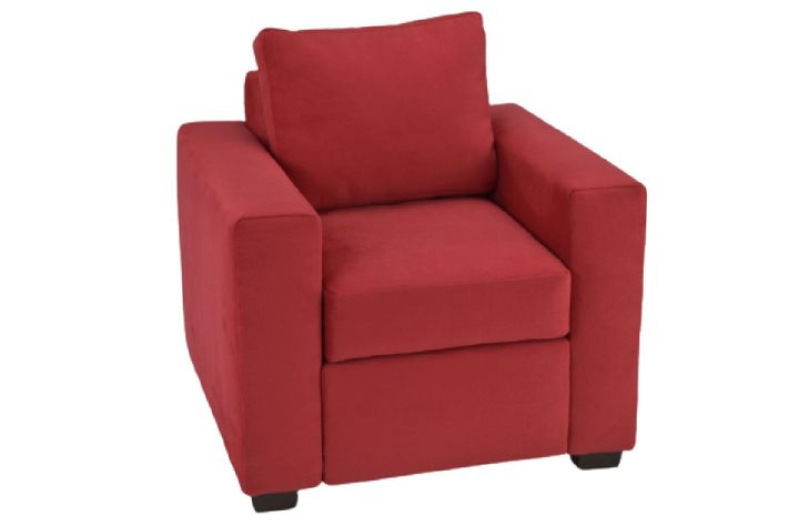 Sofá 1 Cuerpo Felpa Roja-1